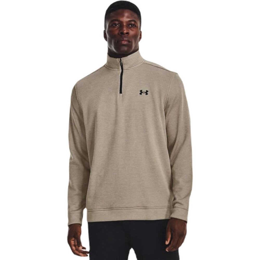 Under Armour Men's Highland Buff Storm Sweater Fleece 1/4 Zip TAN SIZE XL